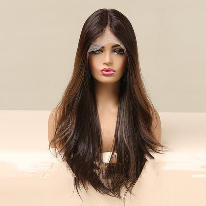 Big Wave Lace Wig with Pick-Dye Highlights – Fashionable Curly Hair