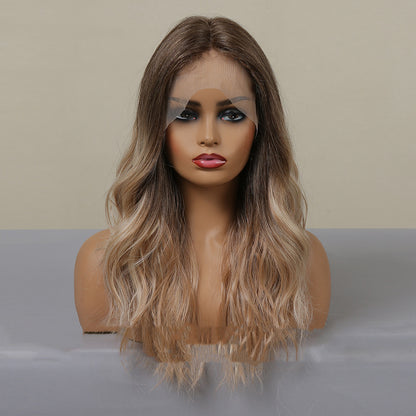 Big Wave Lace Wig with Pick-Dye Highlights – Fashionable Curly Hair