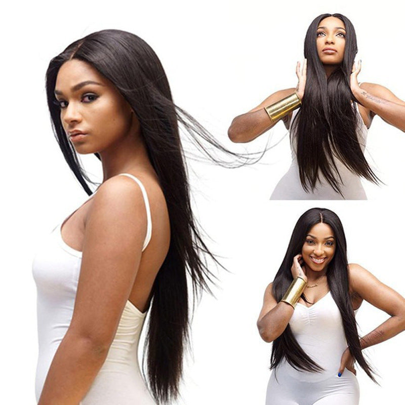 Black Mid-Section Cosplay Wig – High-Temperature Fiber, Anime-Inspired, Long Bangs