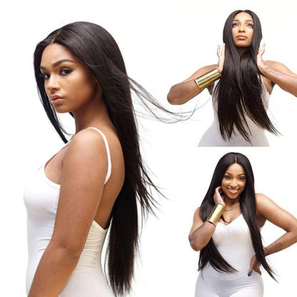 Black Mid-Section Cosplay Wig – High-Temperature Fiber, Anime-Inspired, Long Bangs