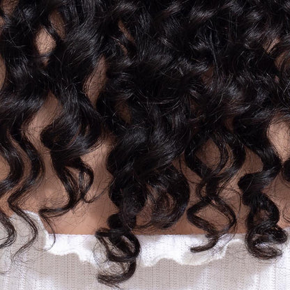 Black Small Curly Front Lace Wig - High-Temperature Resistant Fiber with Adjustable Fit