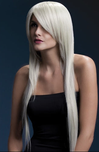 Blonde Long Straight Wig with Feathered Fringe - Heat-Resistant, Adjustable, Professional Quality