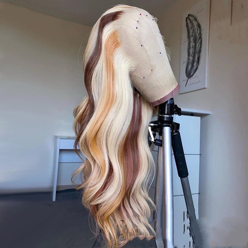 Body Wave Lace Front Wig – Blonde Highlights, 100% Human Hair, 13x4 Lace4