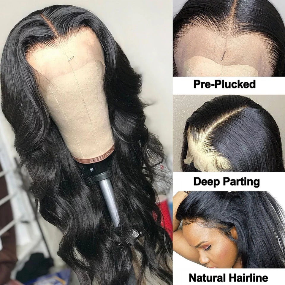 Body Wave Lace Frontal Human Hair Wig – 13x4, 4x4, 5x5 Closure Options, Pre-Plucked Hairline, 150% Density4