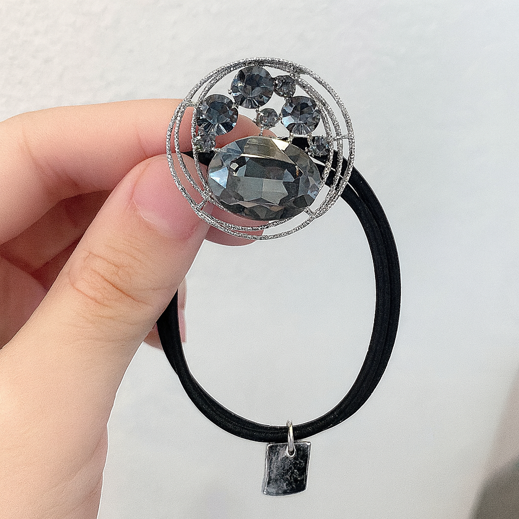 Elegant Rhinestone Hair Tie – Korean Planet Track Ponytail Band