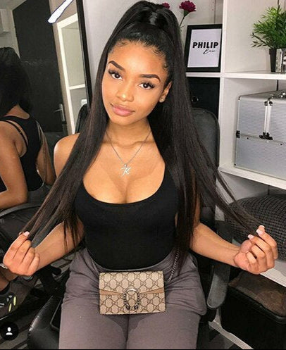 Chemical Fiber Front Lace Wig Headgear – Straight Hair, Comfortable Stretch Net, Korean High-Temperature Wire, 12-28 Inches, 150% Density