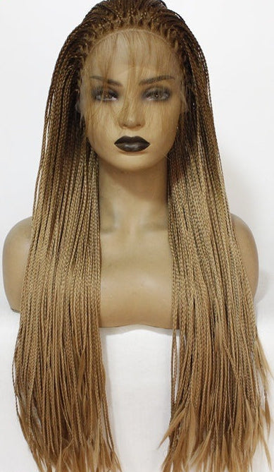 Chemical Fiber High Temperature Silk Long Straight Hair Half Hand Woven Front Lace Wig Headgear – Dyeable, 12-26 Inches, for Any Face Shape