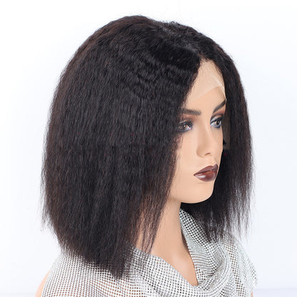 Chic Kinky Straight Bobo Lace Wig for Fashion-Forward Women – Versatile Styling for All Face Shapes1