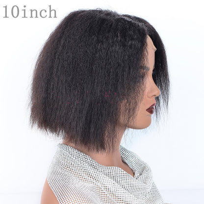 Chic Kinky Straight Bobo Lace Wig for Fashion-Forward Women – Versatile Styling for All Face Shapes3