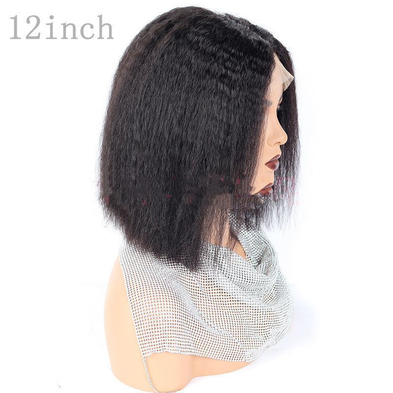 Chic Kinky Straight Bobo Lace Wig for Fashion-Forward Women – Versatile Styling for All Face Shapes4