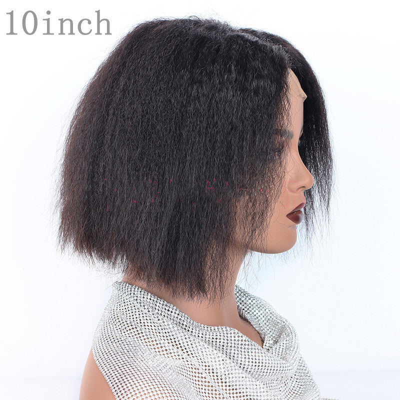 Chic Kinky Straight Bobo Lace Wig for Fashion-Forward Women – Versatile Styling for All Face Shapes5
