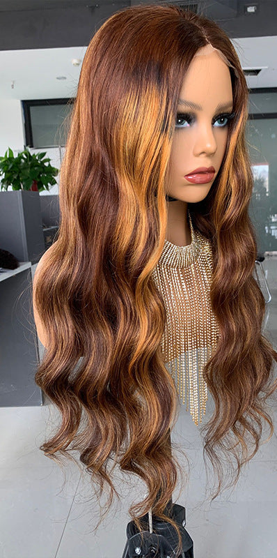 Closure Big Wave Pick Color Bob Wig Headgear – Real Human Hair, 20 Inches, Dyeable, Star Fashion Style, All Hand-Woven