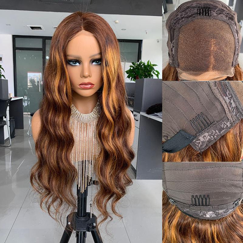 Closure Big Wave Pick Color Bob Wig Headgear – Real Human Hair, 20 Inches, Dyeable, Star Fashion Style, All Hand-Woven3