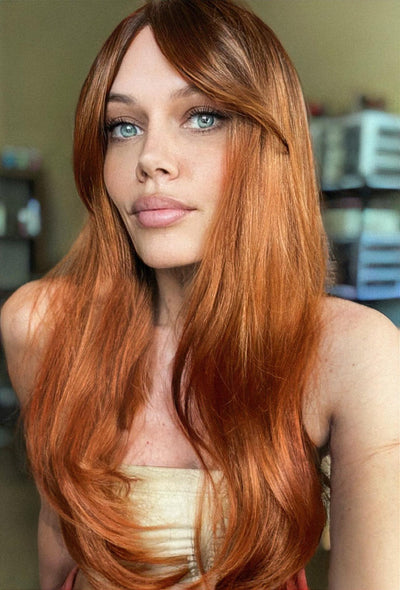 Copper – Realistic Luxury 26" Heat-Safe Synthetic Wig with Versatile Bangs