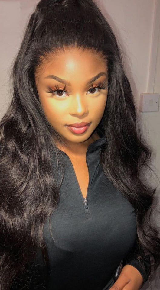 Customizable Real Hair Half Hand Woven Wig with Long Bangs – Heat-Dyeable & Suitable for All Skin Tones and Face Shapes