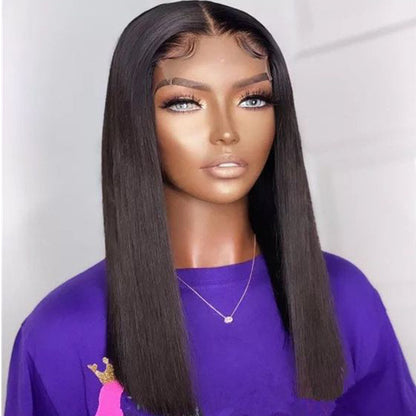 Double Drawn Bone Straight Human Hair Wig – 16 Inches, 100% Pure Chinese Hair, Hot Dyeable, Sleek & Smooth Style1