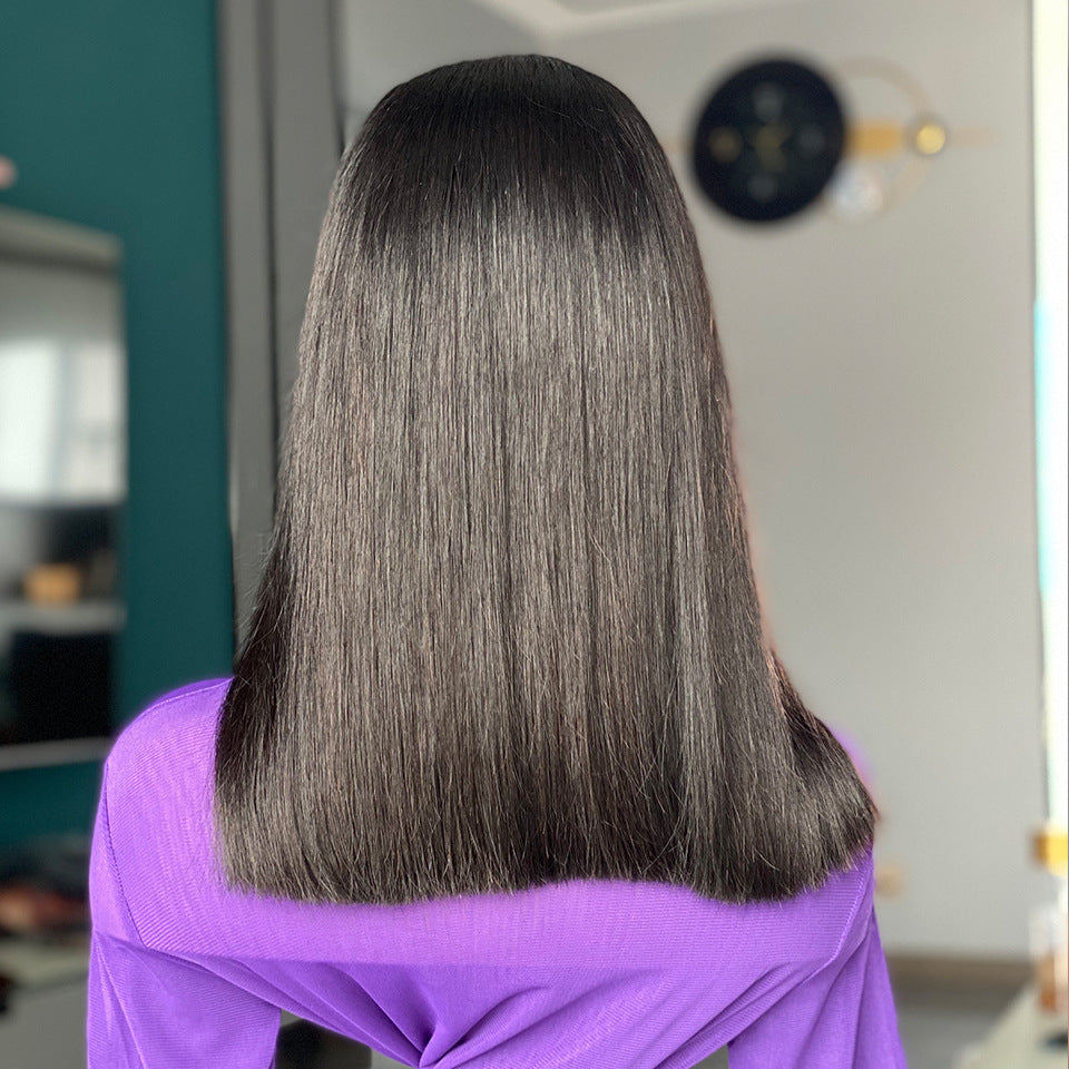 Double Drawn Bone Straight Human Hair Wig – 16 Inches, 100% Pure Chinese Hair, Hot Dyeable, Sleek & Smooth Style2