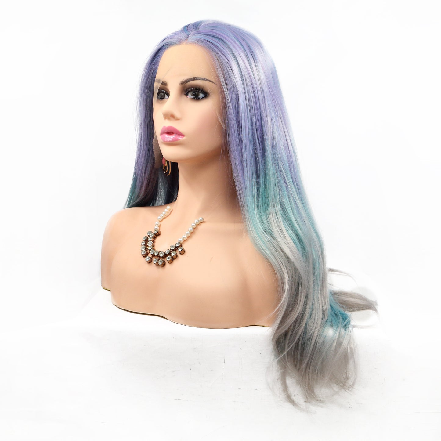 Elegant Gradient Long Straight Front Lace Wig | Fashionably Simple Style