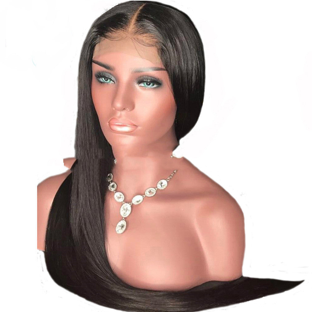Elegant Ladies Mid-Length Straight Lace Front Wig – Premium Synthetic Hair, Natural Look