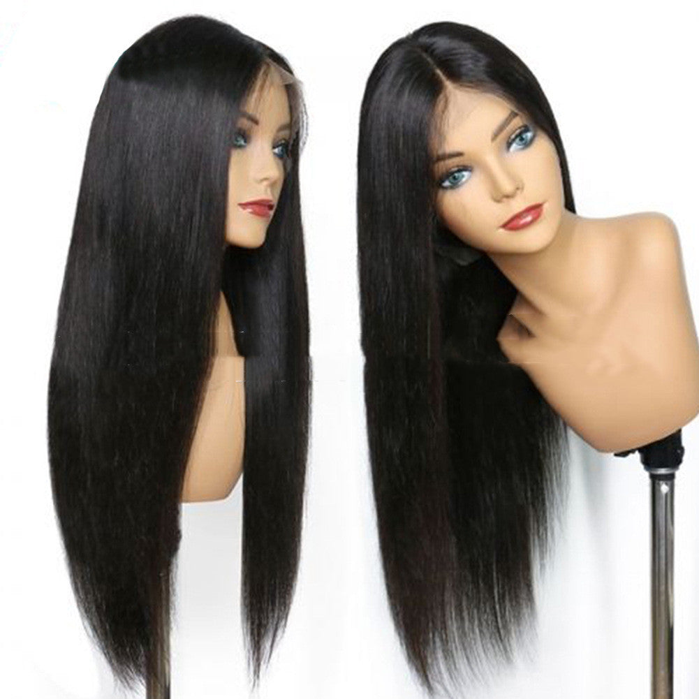 Elegant Ladies Mid-Length Straight Lace Front Wig – Premium Synthetic Hair, Natural Look