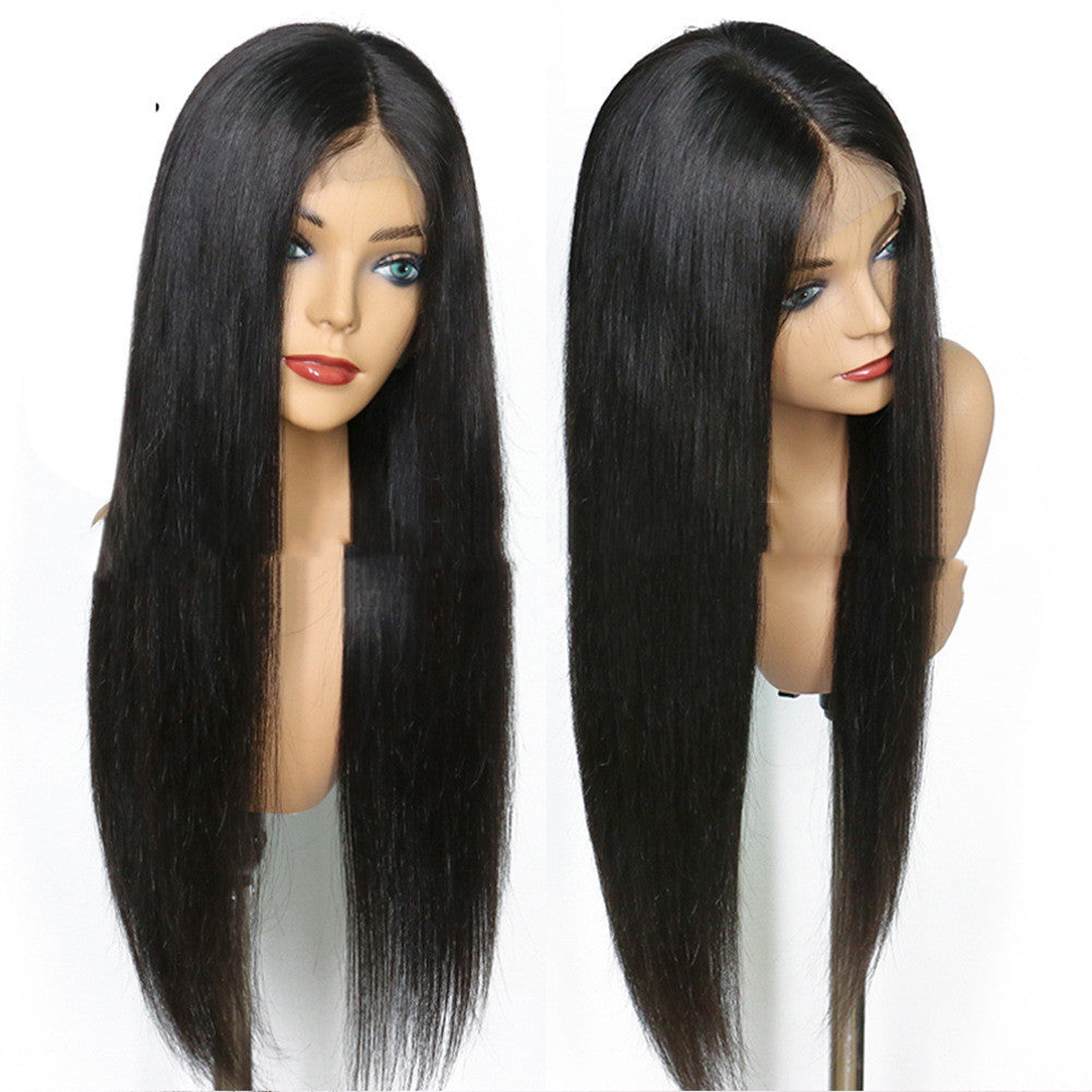 Elegant Ladies Mid-Length Straight Lace Front Wig – Premium Synthetic Hair, Natural Look