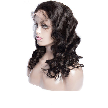 Elegant Loose Wave Human Hair Lace Front Wig | Full Lace Long Hair Wig in Natural Color2