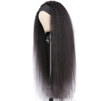 Elegant Strap Black Real Hair Ice Ribbon Wig - Versatile Styles for Fashionable Women1