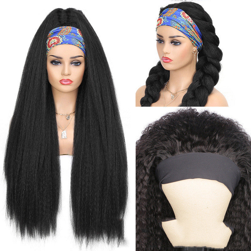 Elegant Strap Black Real Hair Ice Ribbon Wig - Versatile Styles for Fashionable Women4