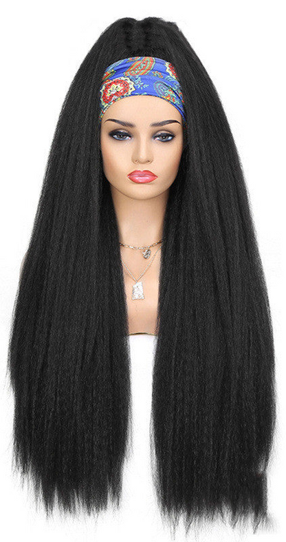 Elegant Strap Black Real Hair Ice Ribbon Wig - Versatile Styles for Fashionable Women