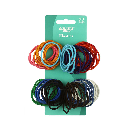 Equate Fine Hair Ponytail Holders – 72 Count Assorted Colors
