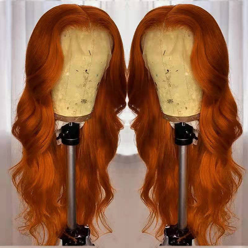 European & American Dark Orange Wig Hair Set – Real Human Hair, Smooth Texture, Dyeable, 150% & 180% Density, Exotic Style3