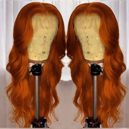 European & American Dark Orange Wig Hair Set – Real Human Hair, Smooth Texture, Dyeable, 150% & 180% Density, Exotic Style3