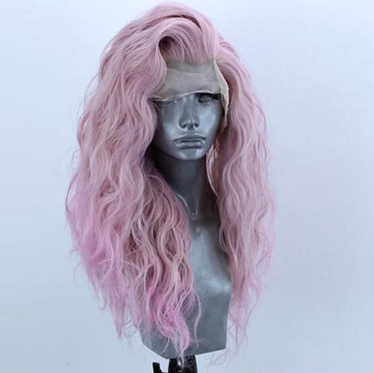 European & American Front Lace Wig – 26-Inch Matte High-Temperature Fiber, 180% Density