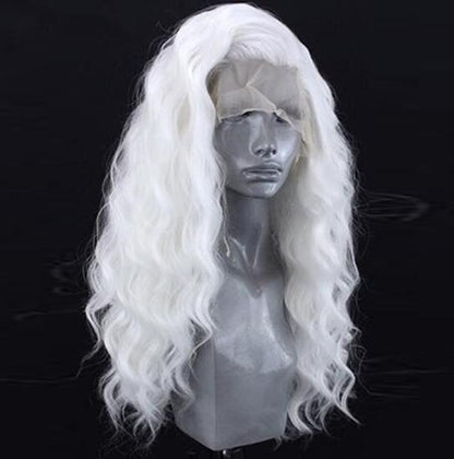 European & American Front Lace Wig – 26-Inch Matte High-Temperature Fiber, 180% Density
