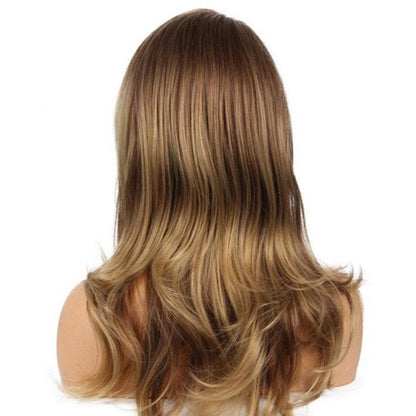 European & American Partial Lace Wig – Long Curly Hair, Chemical Fiber, 22 Inch, High Temperature Filament, Diagonal Bangs