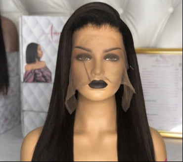 European and American Long Straight Wig – High-Temperature Fiber, Long Bangs