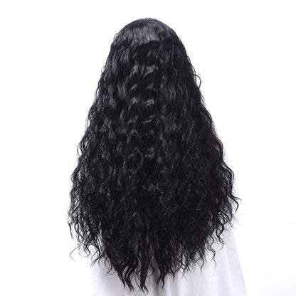Fluffy Corn Perm Lace Front Wig – 24-Inch Hand-Hooked Japanese Silk
