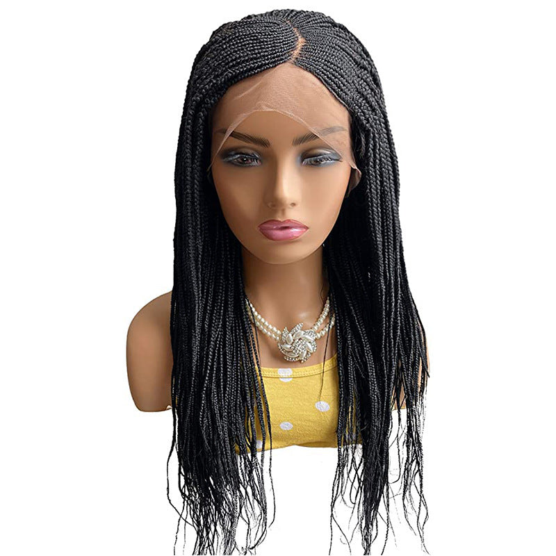 Front Lace African Small Curly Hair Wig for Women | Long Curly Hair with Oblique Bangs | Exotic Style | Protein Silk/Flange