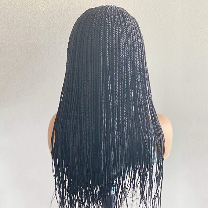 Front Lace African Small Curly Hair Wig for Women | Long Curly Hair with Oblique Bangs | Exotic Style | Protein Silk/Flange