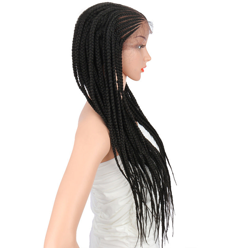 Front Lace African Small Curly Hair Wig for Women | Long Curly Hair with Oblique Bangs | Exotic Style | Protein Silk/Flange