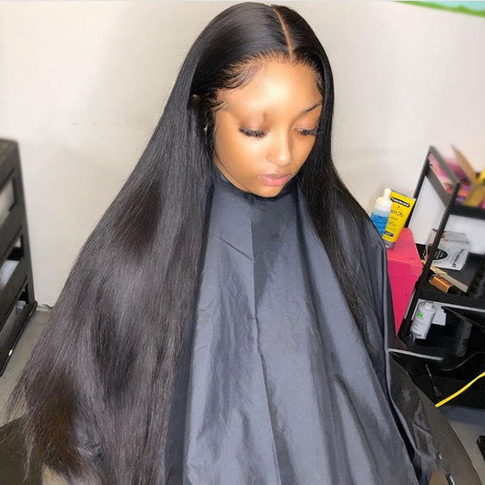 Front Lace Long Straight Hair Wig for Women – High-Temperature Fiber, Multiple Lengths