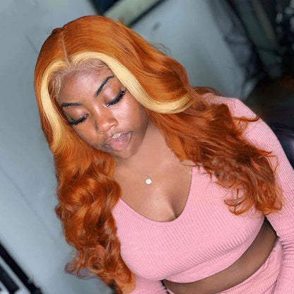 Ginger Body Wave Lace Front Wig 613 Blonde – Medium & Long Length, 150% & 180% Density, Natural Human Hair