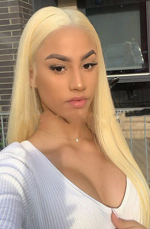 Golden Synthetic Front Lace Wig | 10-26 Inches, 150%-200% Density
