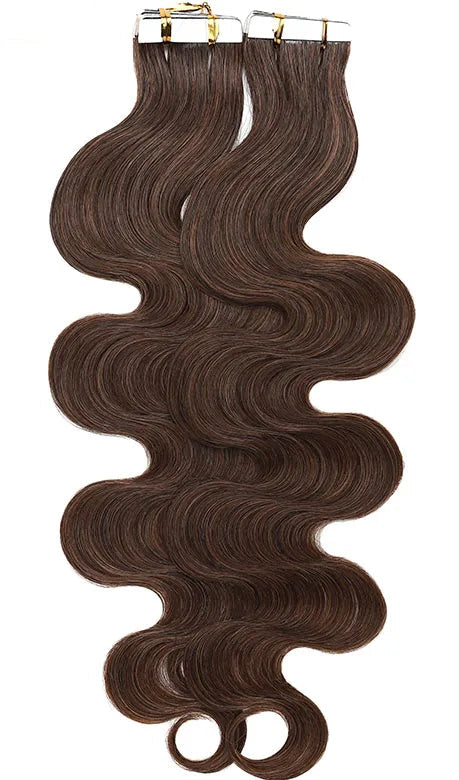 Premium Tape-In Hair Extensions | 100% Human Hair, Straight & Wavy, 18-22 Inches, Dyeable, 10-40 Pieces Pack