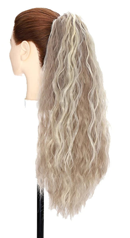 24-Inch Corn Wave Wavy Claw Clip Ponytail – Premium Synthetic, Heat-Resistant, Multi-Color Options