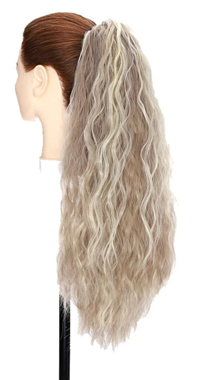 24-Inch Corn Wave Wavy Claw Clip Ponytail – Premium Synthetic, Heat-Resistant, Multi-Color Options