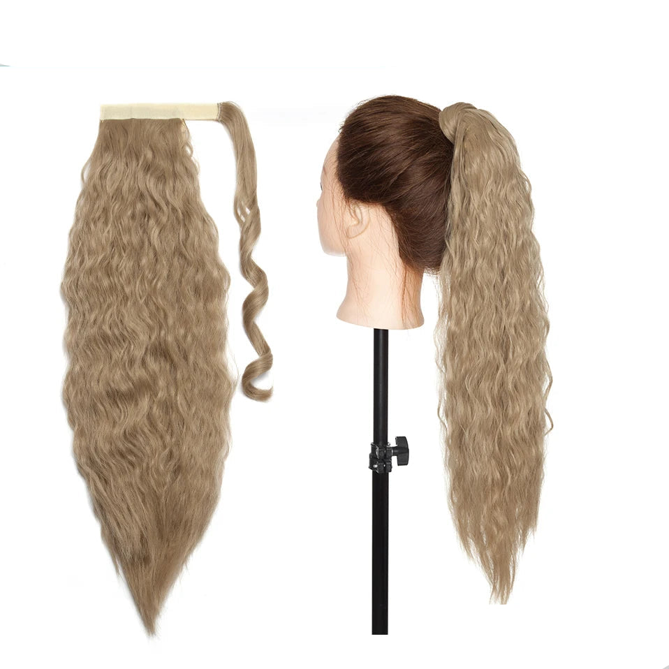 17-Inch Wavy Synthetic Clip-In Hair Extensions – Heat Resistant Fiber for Instant Volume & Style