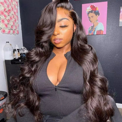Body Wave 360 Lace Frontal Wig – Transparent 13x4 Lace Front, Pre-Plucked Hairline, 180% Density, 16-38 Inches