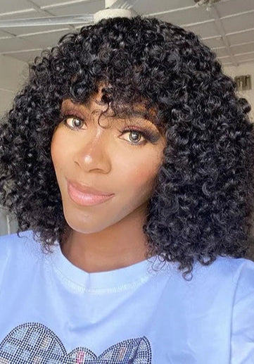 Jerry Curl Human Hair Wig - Natural Texture, Average Cap Size, Dye-Friendly