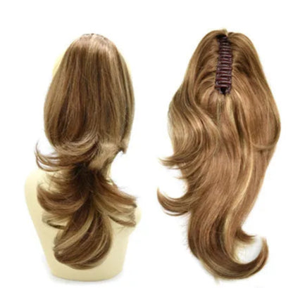 SE-224 Long Wavy Ponytail Extension – 22”/14” Claw Clip & Drawstring, Heat-Resistant